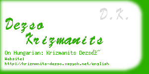 dezso krizmanits business card